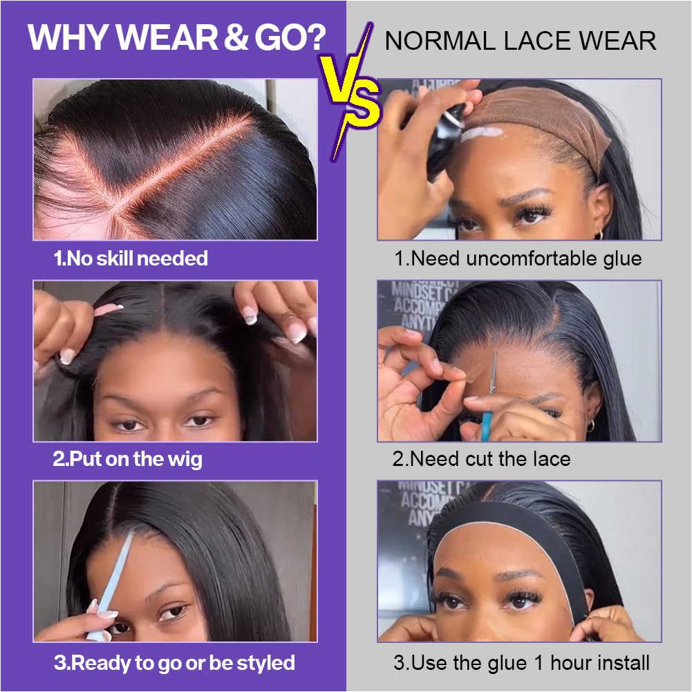 Ailwelia Wear and Go Glueless Wig Bob Wig Human Hair 200% Density 5x5 HD Lace Closure Wigs Human Hair Wigs For Black Women Human Hair Glueless Wigs 5x5 Closure Wigs Human Hair Pre Plucked Bob 14 Inch
