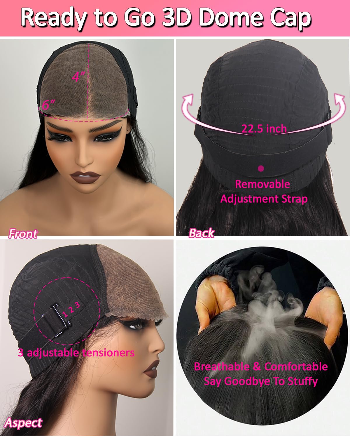 Monaluxe Body Wave Lace Front Wigs Human Hair 6x4 HD Lace Closure Wigs Human Hair Pre-Bleached Knots 200 Density hd lace front wigs human hair Glueless Wig Human hair Pre Plucked Pre Cut 22''