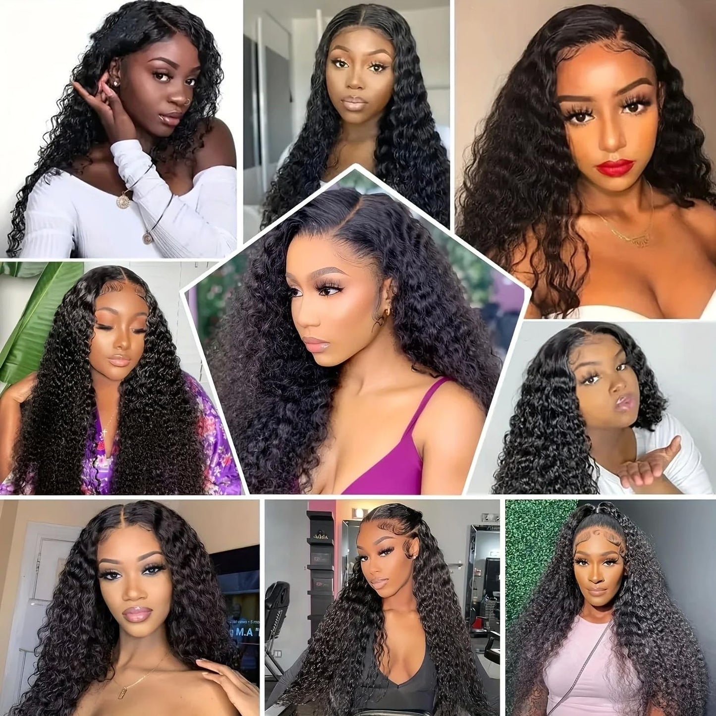 AGADES 360 Lace Front Wigs Human Hair 200% Density Deep Wave Lace Front Wigs Human Hair Pre Plucked Full Lace Human Hair Wigs Bleached Knots HD Deep Curly Lace Front Wig Human Hair For Women 26 Inch